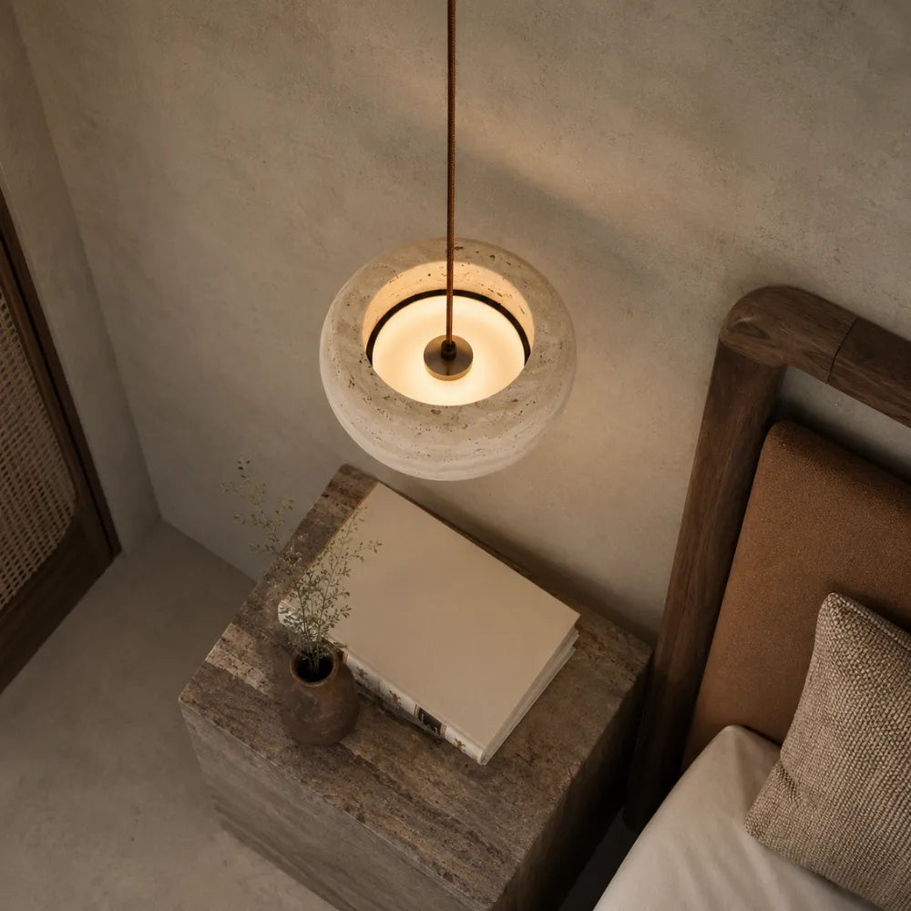 Isla Travertine Pendant Light