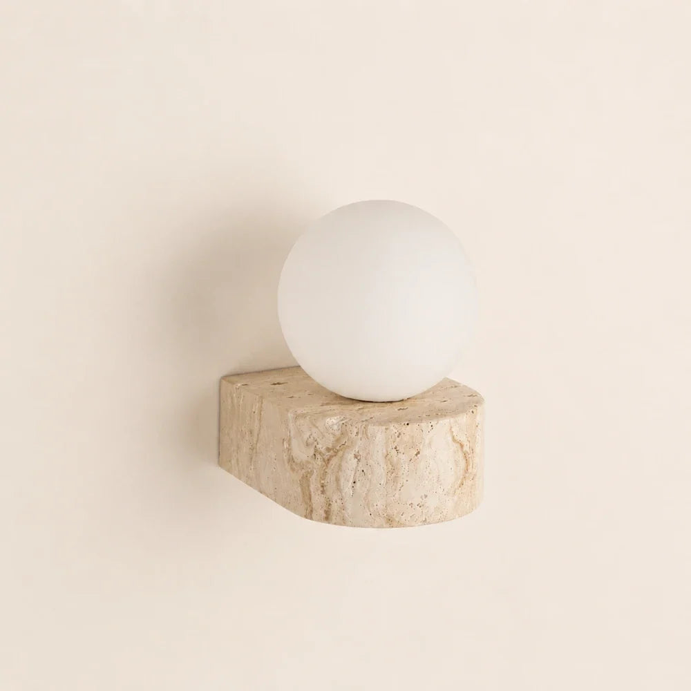 Kael Travertine & Glass Wall Light