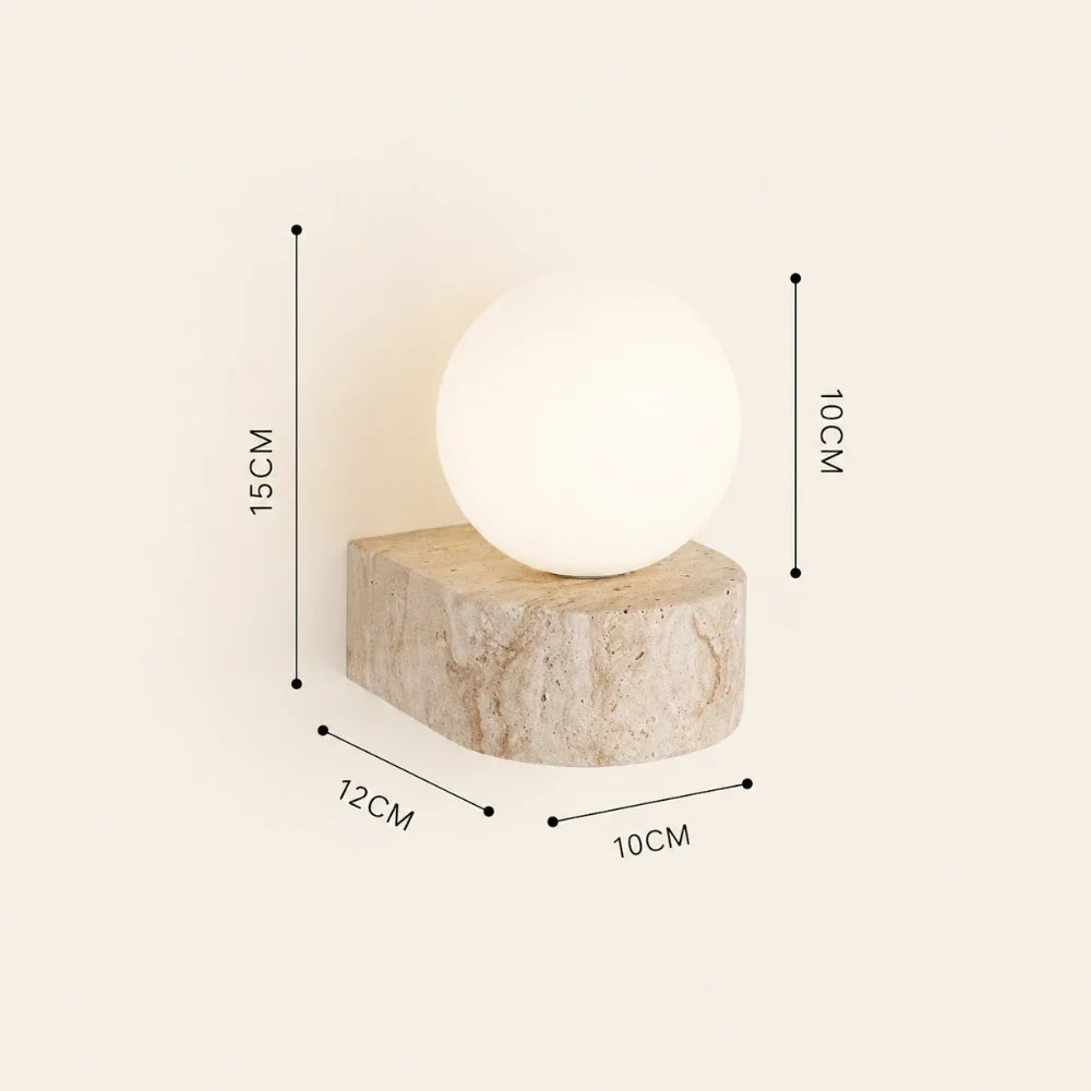 Kael Travertine & Glass Wall Light
