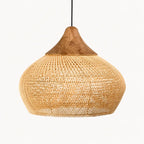 Kaia Rattan & Wood Pendant Light