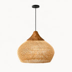 Kaia Rattan & Wood Pendant Light