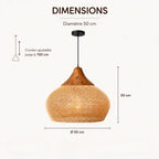 Kaia Rattan & Wood Pendant Light