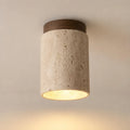 Kara Travertine & Wood Ceiling Light