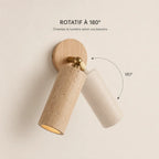 Kiva Travertine & Wood Wall Light