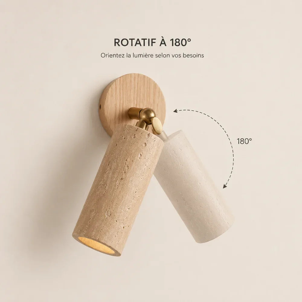 Kiva Travertine & Wood Wall Light