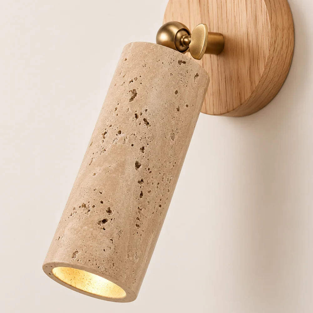 Kiva Travertine & Wood Wall Light