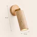 Kiva Travertine & Wood Wall Light