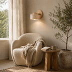 Kiven Travertine & Wood Wall Light