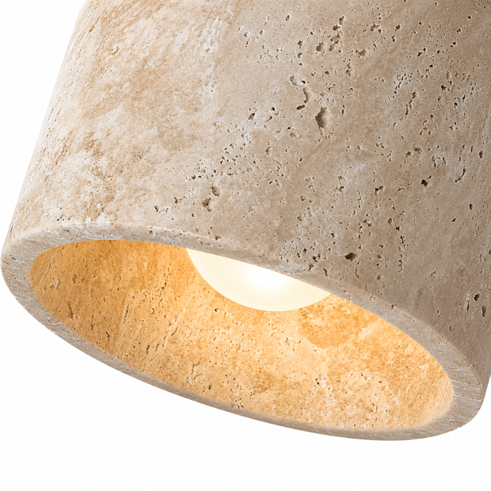 Kiven Travertine & Wood Wall Light