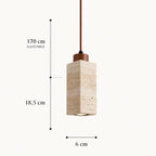 Koben Scandinavian Travertine & Wood Pendant Light