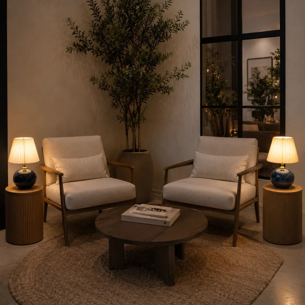 Norvyn Ceramic & Fabric Table Lamp