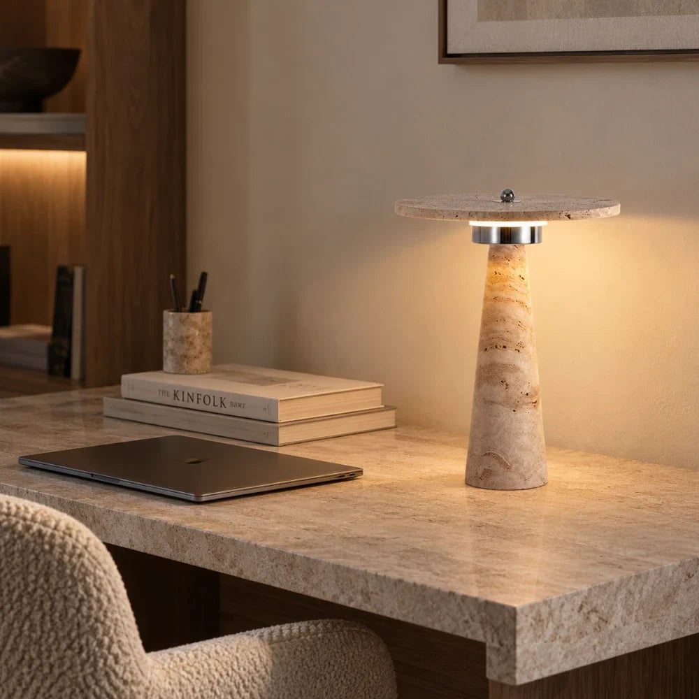 Oren Travertine Table Lamp