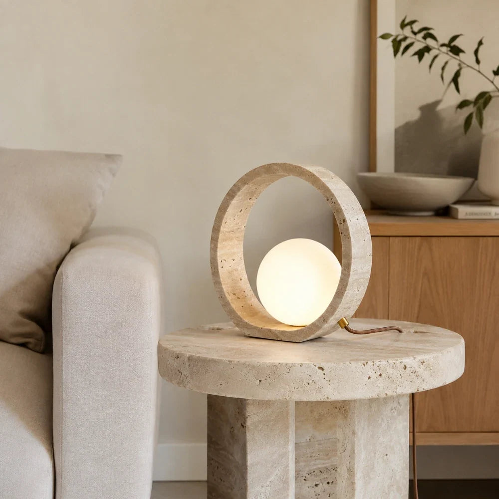 Oria Travertine Table Lamp