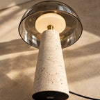 Sélia Travertine & Glass Table Lamp
