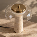Sélia Travertine & Glass Table Lamp