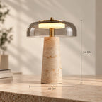 Sélia Travertine & Glass Table Lamp