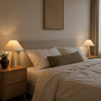 Sila Travertine & Fabric Table Lamp