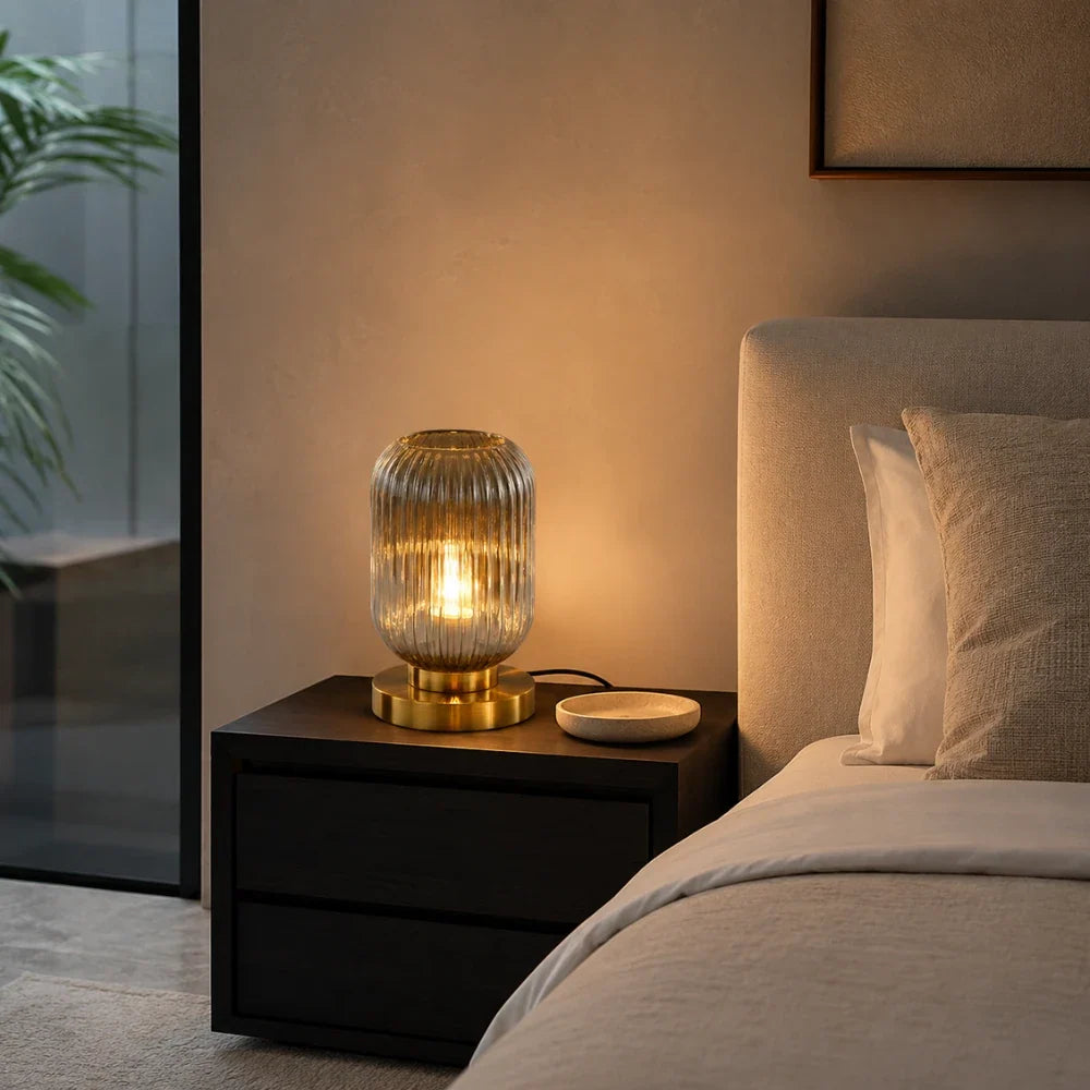 Yrsa Glass & Brass Table Lamp