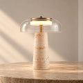 Sélia Travertine & Glass Table Lamp