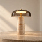 Sélia Travertine & Glass Table Lamp