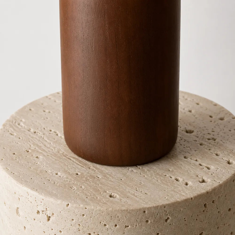 Løvik Travertine & Wood Pendant Light