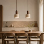 Løvik Travertine & Wood Pendant Light