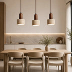 Løvik Travertine & Wood Pendant Light