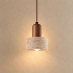 Løvik Travertine & Wood Pendant Light