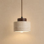 Lumi Travertine & Wood Pendant Light