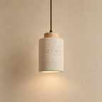 Lumi Travertine & Wood Pendant Light