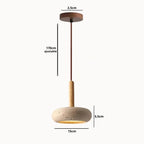 Elys Scandinavian Travertine & Wood Pendant Light