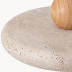 Lyng Scandinavian Travertine & Wood Pendant Light