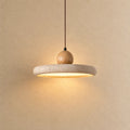 Lyng Scandinavian Travertine & Wood Pendant Light
