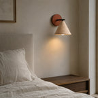 Lyra Travertine & Wood Wall Light