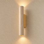 Mysen Travertine & Wood Wall Light
