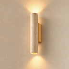 Mysen Travertine & Wood Wall Light