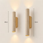 Mysen Travertine & Wood Wall Light