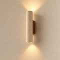 Mysen Travertine & Wood Wall Light