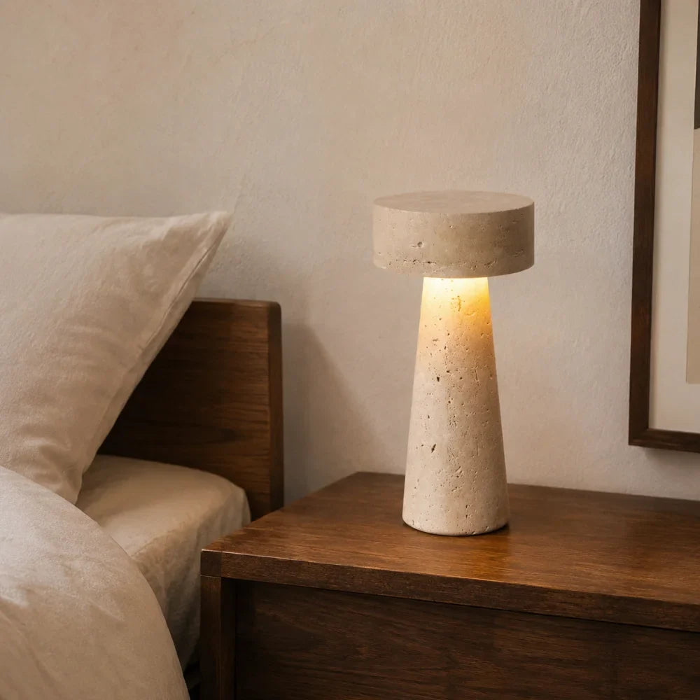 Neri Travertine Table Lamp