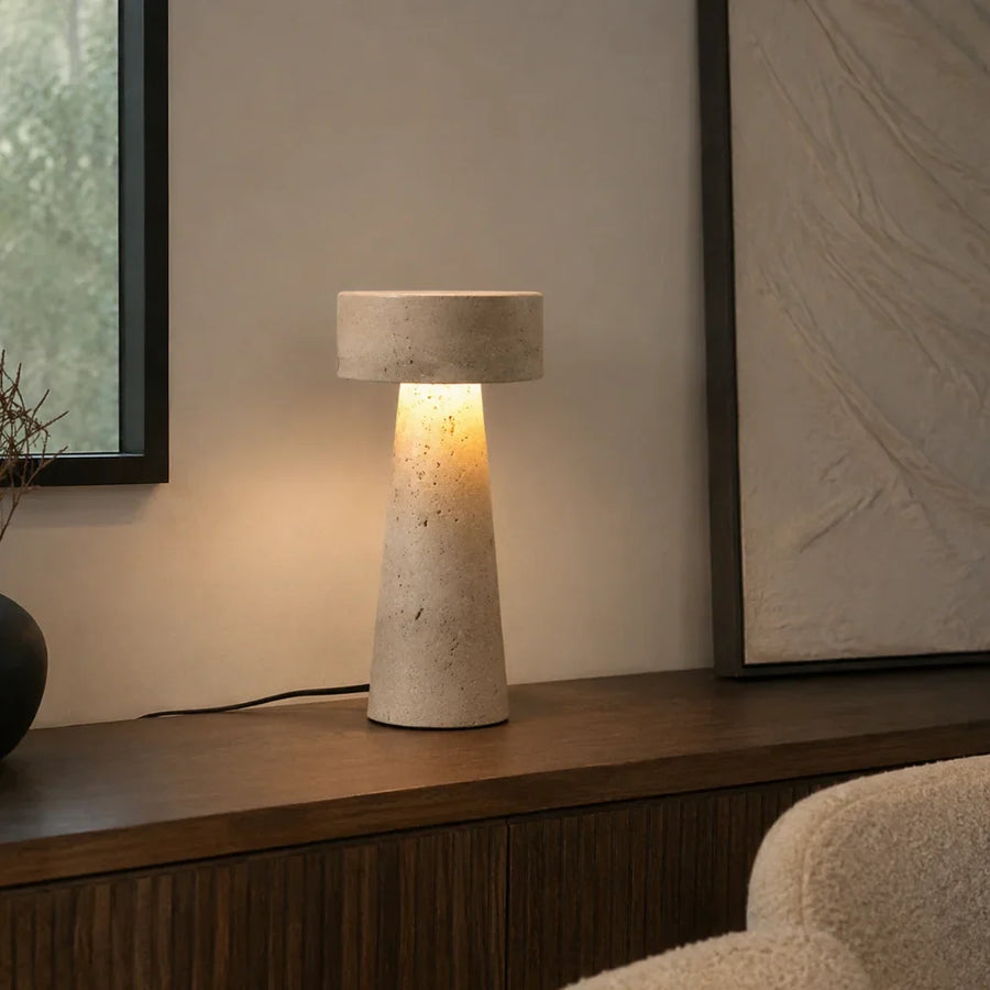 Neri Travertine Table Lamp