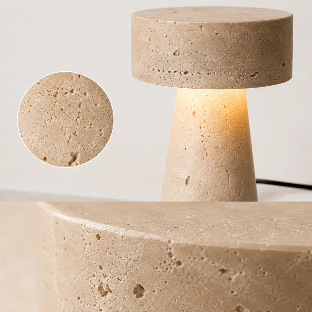 Neri Travertine Table Lamp