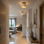 Noor Travertine & Wood Ceiling Light