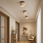 Noor Travertine & Wood Ceiling Light