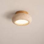 Norden Travertine & Wood Ceiling Light