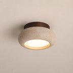 Norden Travertine & Wood Ceiling Light