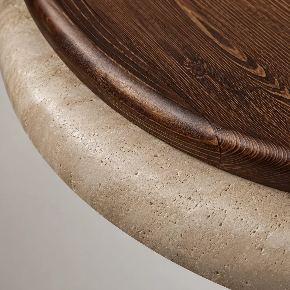 Kairo Travertine & Wood Ceiling Light