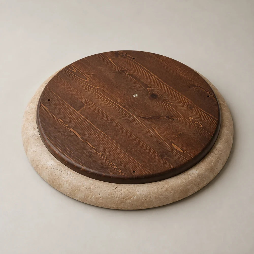 Kairo Travertine & Wood Ceiling Light