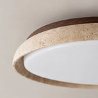 Kairo Travertine & Wood Ceiling Light