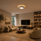 Nerio LED Travertine & Wood Ceiling Light