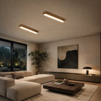 Soraï LED Travertine & Wood Ceiling Light